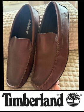 Timberland Men’s Brown Leather Slip-On Loafers Sz 11